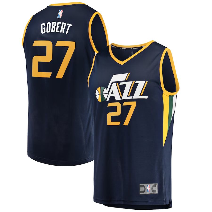 Men Utah Jazz #27 Rudy Gobert Fanatics Branded Navy Fast Break Replica NBA Jersey